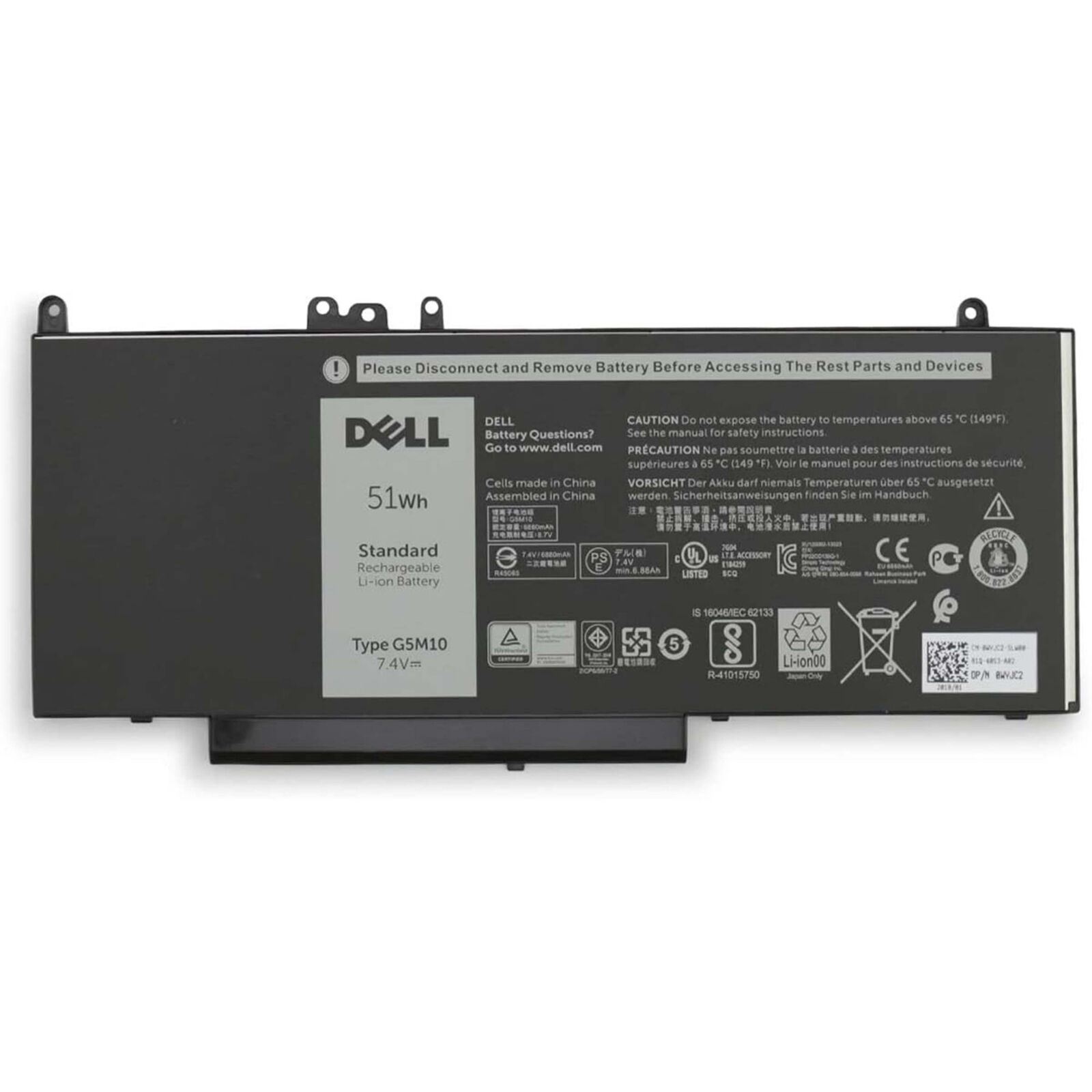 Pin Laptop Dell dùng cho Dell Latitude E5450 E5550, G5M10 E5450 G5M10 dài 51WH – 4 CELL - ZIN